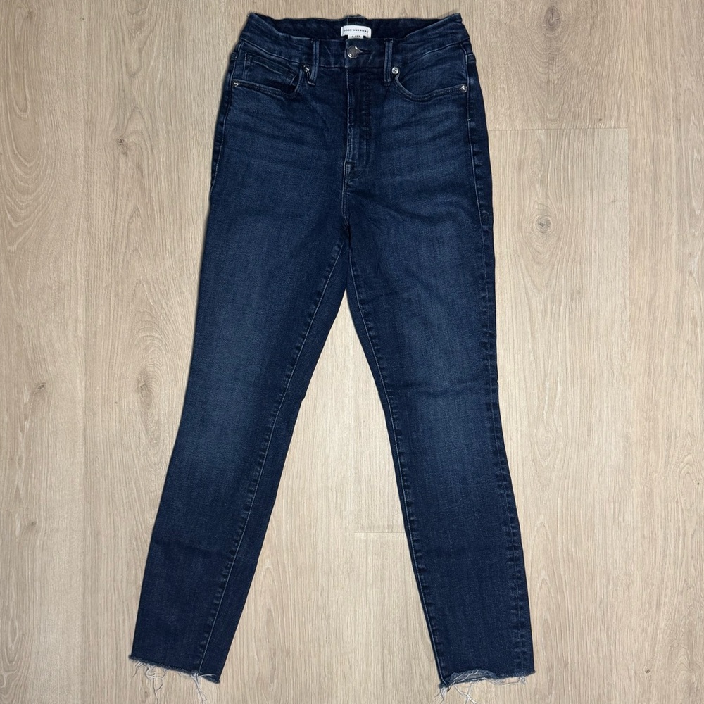 Good American Good Legs Raw Hem Skinny Jeans